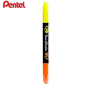 Bút dạ quang nhớ dòng 2 đầu Pentel SLW8 | Thiết kế độc đáo cây bút 2 màu mực