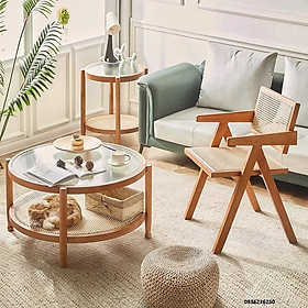 Mua Ghế gỗ nguyên khối phối mây phong cách Bắc Âu  thoáng mát  bền đẹp  ghế decor quán cafe quán ăn