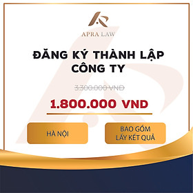 VOUCHER - [TT004] - ĐĂNG KÝ THÀNH LẬP CÔNG TY - Công ty Luật Apra