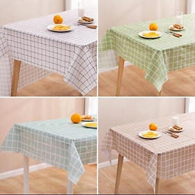 Khăn trải bàn HỒNG caro Hàn Quốc chống dầu chống thấm cao cấp 180 x 137cm
