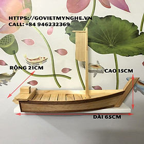 Mua  Dài 65cm - Hàng chuẩn Nhật  Khay gỗ đựng sushi sashimi - khay thuyền gỗ sushi thuyền để setup lẩu - Gỗ thông tự nhiên