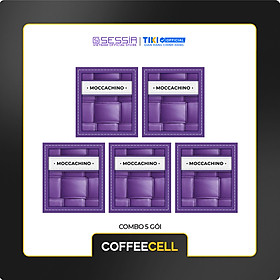 Combo 5 Gói Cà Phê Mocha Với Nhân Sâm Trắng Thượng Hạng COFFEECELL (5 gói x 15g) - Cà phê Arabica từ Brazil, Vị Socola tinh tế, Khơi nguồn cảm hứng - Hàng Chính Hãng