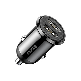Củ Sạc Cho Ô Tô 2 Cổng USB BASEUS GRAIN PRO sạc nhanh 5V/4.8A, Bằng Hợp Kim, tẩu sạc xe hơi cho điện thoại di động giá rẻ chính hãng - Hàng Chính Hãng