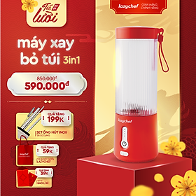 Mua Máy Xay Cầm Tay 3IN1 Sạc Pin Tiện Lợi Lazychef - Máy Xay Đa Năng Sạc Điện  Máy Xay Sinh Tố Trái Cây  Máy Xay Cầm Tay  Hàng Chính Hãng