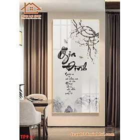 Mua Tranh THƯ PHÁP tráng gương trang trí phòng khách  không gian sống TẶNG KÈM ĐINH TREO TPCM044