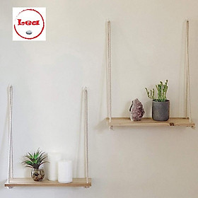 Mua Kệ gỗ treo tường dây thừng trang trí nhà cửa