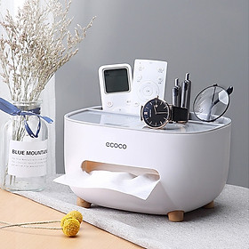 Hộp giấy ăn để bàn Ecoco mẫu mới phong cách Hàn Quốc cực chất kiêm ống đựng điều khiển tivi, đồ dùng để bàn - Hộp giấy ăn để bàn sang trọng