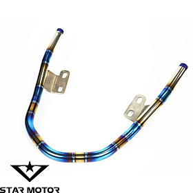Tay xách, cảng sau Titan bóng from Trần Thuận dành cho Wave 50,100,110, RSX 110 đầu chụp nhôm xanh