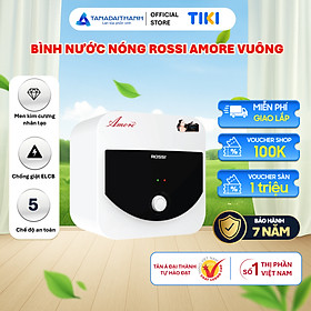 Bình nóng lạnh gián tiếp Rossi Amore Vuông (15/20/30 Lít) - Chính hãng, Bảo Hành 7 năm - 20 Lít