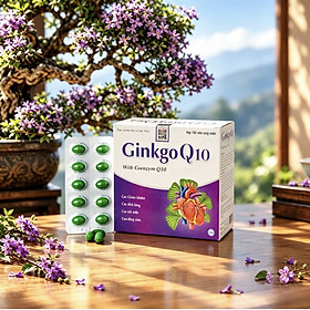Viên uống bổ não Ginkgo Q10-Hộp 100 viên,tăng cường trí nhớ, giảm đau đầu, tăng lưu thông máu não