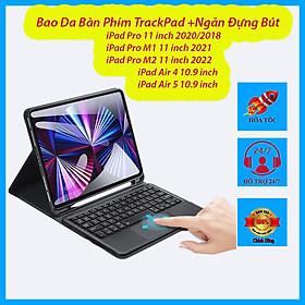 Bao da kèm bàn phím dành cho iPad Pro 11 2021 (M1) , iPad Pro 11 2022 (M2) , iPad Pro 11 inch  2020/2018, iPad Air 4, Air 5 Chính hãng Dux Ducis có di chuột TrackPad và Ngăn đựng bút - Hàng Chính Hãng