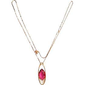 Dây Chuyền Oval Hồng Ngọc Crystal PNQ NCL17055