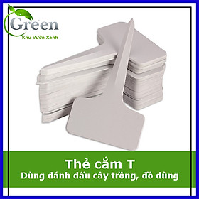 Set 50 thẻ ghi tên đánh dấu hoa lan cây cảnh chữ T bằng nhựa ( 6 x10cm )