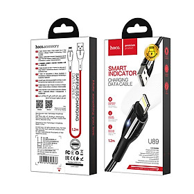 Mua Cáp sạc nhanh Hoco U89 ( lightning) 1.2M - 2.4A có đèn báo chính hãng