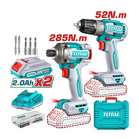 Mua BỘ COMBO MÁY KHOAN TDLI204531 & MÁY SIẾT VÍT TIRLI2028 KHÔNG CHỔI THAN DÙNG PIN 20V TOTAL TCKLI20272 - HÀNG CHÍNH HÃNG