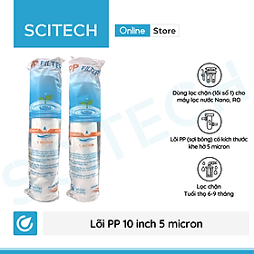 Combo 2 lõi lọc PP 10 inch 5 micron - Lõi số 1 máy lọc nước Nano/UF/RO, bộ lọc thô - Hàng chính hãng
