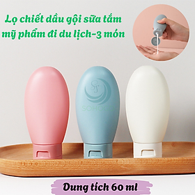 Bộ 3 lọ chiết mỹ phẩm du lịch mini – Dung tích 60ml tiện lợi Set 3 lọ chiết mỹ phẩm du lịch 60ml - Bộ 3 lọ chiết mỹ phẩm du lịch 60ml
