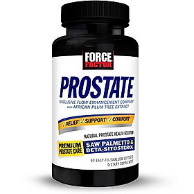 Force Factor Prostate Saw Palmetto & Beta Sitosterol Supplement for Prostate Size Support, Urinary Relief, Bladder Control, 60 Count
