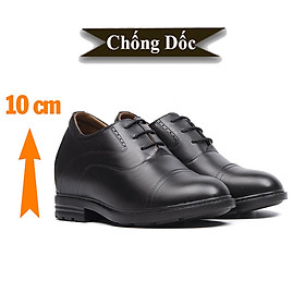 GIÀY ĐỘN NAM CAO 10CM T&TRA SIÊU ÊM- CHỐNG DỐC T96 ĐEN