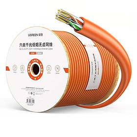 Mua Cáp mạng CAT 6 chống cháy đồng nguyên chất Ugreen 80642 dài 305M OD 0.57+0.008mm 23AWG Màu Đỏ Cam NW201 Hàng chính hãng