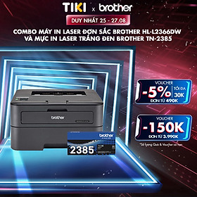 [Hàng chính hãng] Combo Máy in laser đơn sắc Brother HL-L2366DW và Mực in laser trắng đen Brother TN-2385