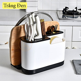 Mua Hộp đựng cắm dao kéo muỗng nĩa để bàn có khay hứng nước kèm giá để thớt và nắp nồi trong nhà bếp