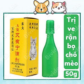 Chai nhỏ gáy diệt ve, rận, bọ chét cho thú cưng chó mèo chai 2.5ml - Bivido