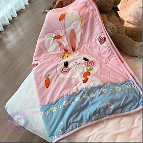 Chăn Cotton Đũi Trẻ Em 1M1x1M35 Mền Thỏ Cà Rốt Luôn Được Các Bé Yêu Thích