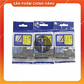 [Combo 3 cuộn] Ống co nhiệt Brother HS2-611 - Đen nền vàng 5.8mm x 1.5m - Hàng nhập khẩu