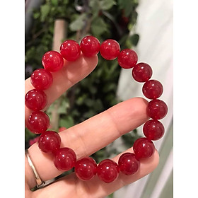 Vòng Tay May Mắn Đá Mã Não Đỏ Đậm Đẹp size 10mm 18 Hạt Nữ mạng Hỏa mạng Thổ ạ Màu Đỏ là màu Chiến Thắng ạ