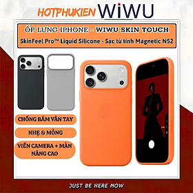 Ốp lưng từ tính silicon case SkinFeel Pro cho iPhone 17 Pro Max WIWU TOUCH Magnetic N52 - Silicone Lỏng Cao Cấp | Magnetic N52 | Chống Vân Tay – Bảo Vệ 360° - Hàng nhập khẩu - Màu Xám - iPhone 17 Pro Max