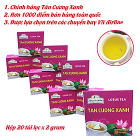 Combo 10 hộp trà túi lọc ướp hoa sen Tân Cương Xanh (20 gói x 2 gram)
