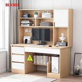 Bàn làm việc, bàn học liền kệ bằng gỗ MDF BLV301