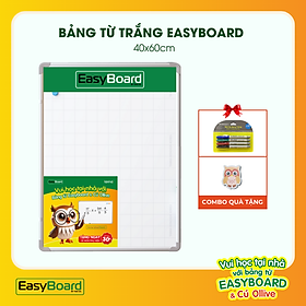Bảng Từ Trắng Easyboard Tân Hà - Bảng Từ Trắng Viết Bút Lông 40x60cm - Tặng Phụ Kiện