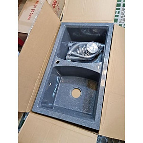 Mua Chậu rửa chén đá nhân tạo xám KT 84*50*23 ( Tặng kèm bộ xả)