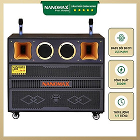Mua Loa Kéo Nanomax Bình Và Điện Pro-218 Bass Đôi 50cm 3000Watt Công Suất Lớn Kèm 2 Micro. Hàng Chính hãng