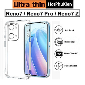 Ốp lưng silicon dẻo cho OPPO Reno7 / Reno7 Pro / Reno7 Z hiệu Ultra Thin trong suốt mỏng 0.6mm độ trong tuyệt đối chống trầy xước - Hàng nhập khẩu