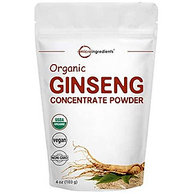 Maximum Strength Organic Ginseng Root 200:1 Powder, 4 Ounce, High Ginsenosides to Support Energy, Immune System, Mental Health & Physical Performance, No GMOs & Vegan Friendly