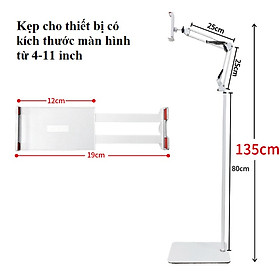 Mua Giá đỡ máy tính bảng trên sàn chịu lực 2kg Giá đỡ lười cạnh giường có thể điều chỉnh 360 ° Tablet Floor Stand
