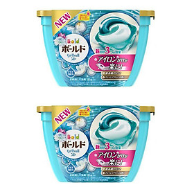 Combo 2 hộp 18 viên nước giặt xả hương hoa màu xanh nội địa Nhật Bản