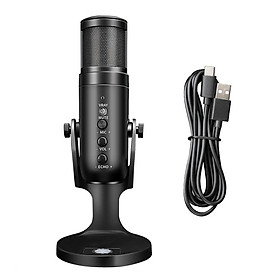 Computers Microphone with RGB Light Rotatable USB Plug-and-Play Microphone for Computers Meeting Voice Chat