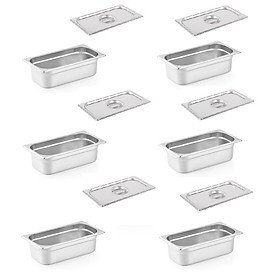 Mua Combo 06 cái Khay đựng Topping inox 325x176mm có nắp