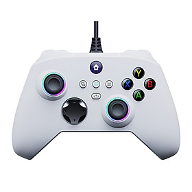Gamepad Tay cầm chơi game XB01 có dây cho máy tính, laptop, máy game XOne hàng nhập khẩu - Trắng RGB
