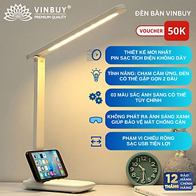 Đèn bàn học làm việc đọc sách chống cận, pin sạc tích điện led có thể gấp gọn – 03 chế độ ánh sáng bảo vệ mắt - Chính hãng VinBuy