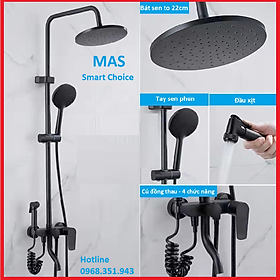 Mua Vòi sen Sen cây tắm đứng nóng lạnh màu đen 4 chức năng