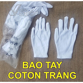 Mua Bao tay trắng  găng tay vải cotton. lễ tân  sự kiện  kiểm định. Gói 12 đôi