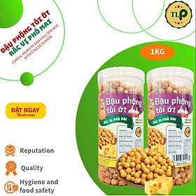 1KG ĐẬU PHỘNG TỎI ỚT RẮC VỊ PHÔ MAI SIÊU NGON TÂN LỘC PHÁT- COMBO 2 HỦ