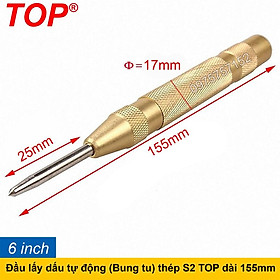 Đục lấy dấu tự động (Bung tu) thép S2 cao cấp hãng TOP, dụng cụ phá kính thoát hiểm, dụng cụ định vị, đục lỗ tâm