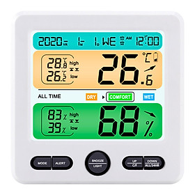 Máy đo nhiệt độ và độ ẩm kỹ thuật số dùng trong nhà-Màu trắng