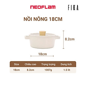 Nồi cỡ nhỏ Neoflam Fika 18cm, dung tích 1.5L, trọng lượng 1kg. Made in Korea, Hàng có sẵn giao ngay